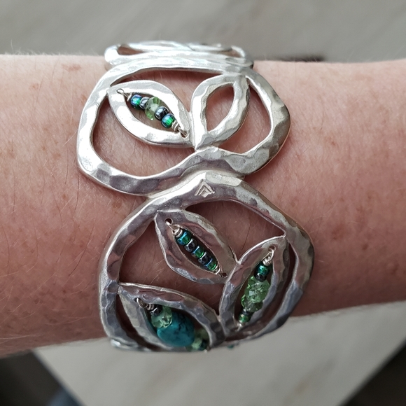 Silpada Sterling Silver Turquoise 'Garden Party' Cuff Bracelet B2182 - Picture 16 of 16